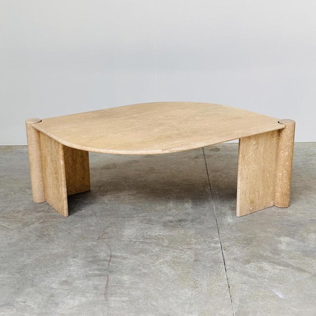Italian Travertine Coffee Table, 1980s For Sale - Image 5 of 12