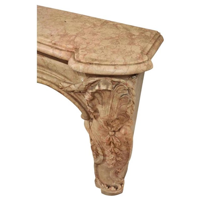 Beige Nembro Rosa Marble Fireplace, Venice, 19th Century For Sale - Image 8 of 11