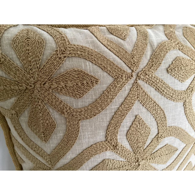 Osborne & Little New Custom Hand Made Osborne & LIttle Golden Mustard Yellow & Ivory Pillow ($550 Wholesale) For Sale - Image 4 of 8