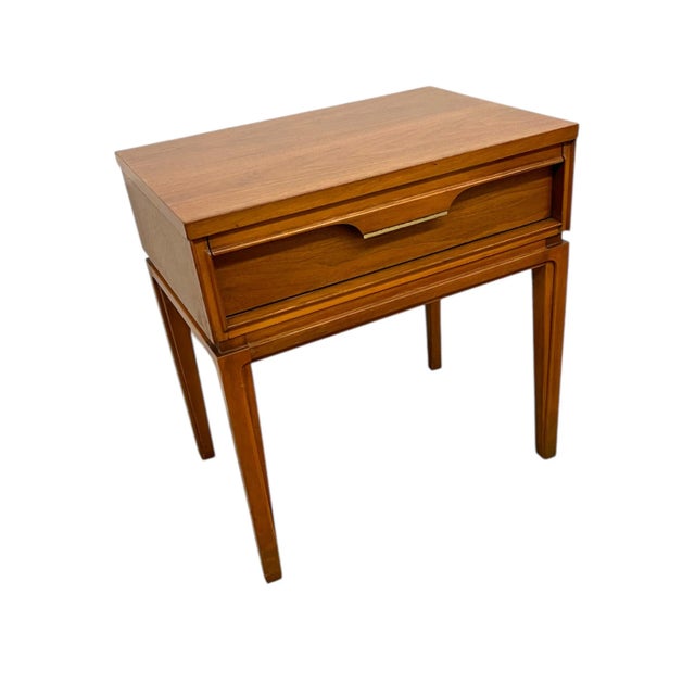 Mid-Century Modern Vintage Mid Century Modern Walnut 1-Drawer Side Table by Basic Witz For Sale - Image 3 of 10