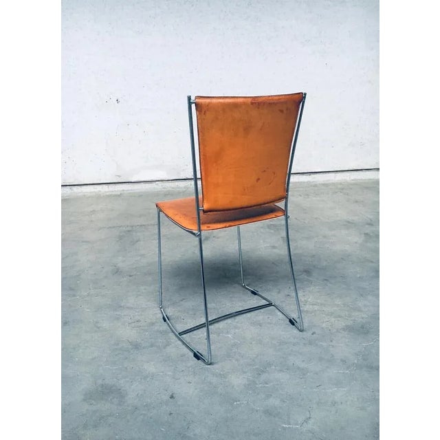 Postmodern Italian Design Leather Dining Chair Set by Segis, 1990s, Set of 7 For Sale - Image 18 of 18