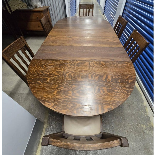 Marked Down (Again)! 1910s Arts & Craft-Style J K Rishel Oak Dining Room Table W Leaves & Chairs For Sale In Washington DC - Image 6 of 18