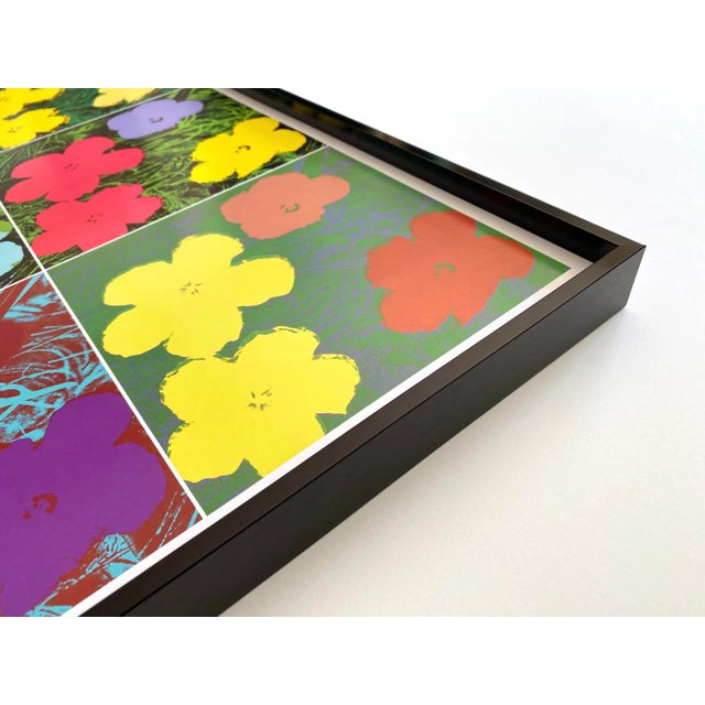 Andy Warhol Foundation Offset Lithograph Print Framed Large Pop Art Exhibition Poster " Flowers " 1970 For Sale - Image 10 of 13