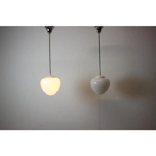 Glass Mid-Century Pendant Lamp, Czechoslovakia, 1960s For Sale - Image 7 of 12