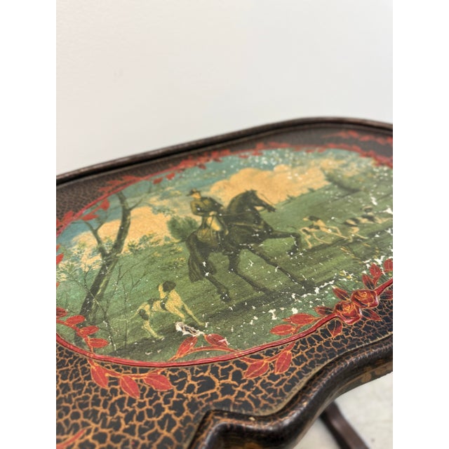 Vintage Chinoiserie Japanned Accent Table With Drawer For Sale - Image 9 of 18