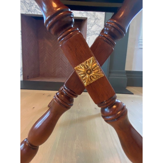 Maitland Smith Leather Top Tray Table Chairish