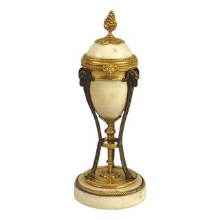 Antique French Gilt Bronze and Marble Cassolett, 1800s For Sale