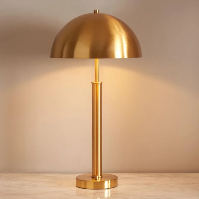 Modern Harvey Metal Dome Table Lamp in Gold For Sale - Image 3 of 6