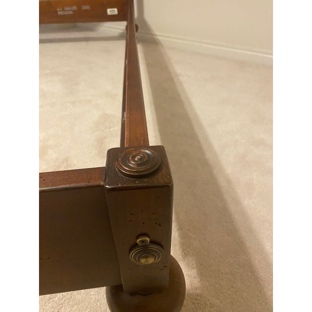 Vintage Ethan Allen British Classics Queen Sleigh Bed With Low Footboard Excellent Condition For Sale - Image 10 of 12