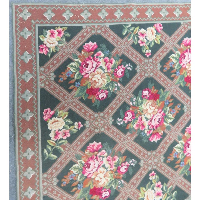 Border with small flower decoration. Diamond pattern with floral bouquets.