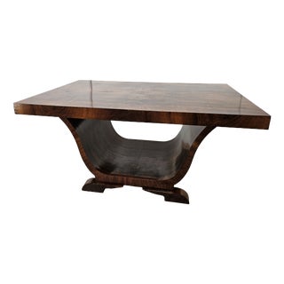 Vintage Art Deco Dining Table in Walnut Burl, 1940 For Sale