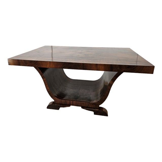 Vintage Art Deco Dining Table in Walnut Burl, 1940 For Sale