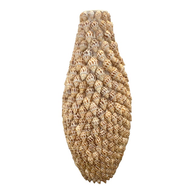 Vintage Shell Encrusted Vase For Sale
