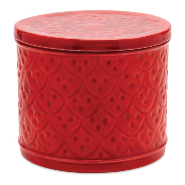 Brighten up your holiday decor with the Red Metal Container with Lid. This set of two containers, featuring nesting sizes,...