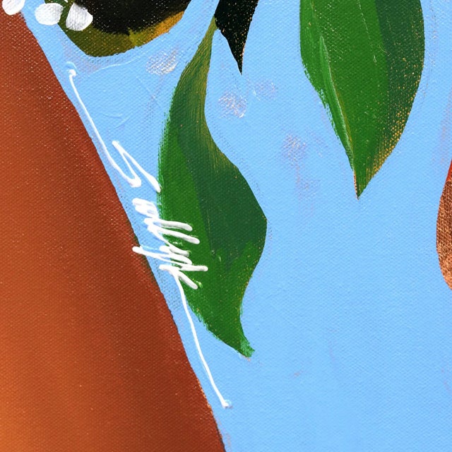 Angela - Floral Portrait Original Artwork by Sally K For Sale - Image 9 of 9