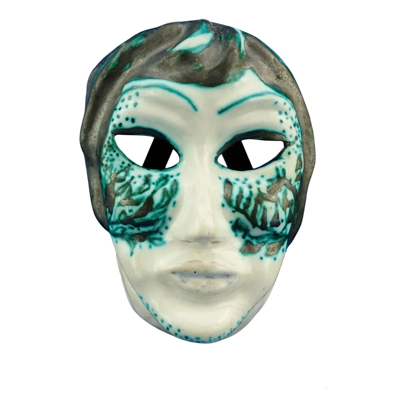 Art Deco Ceramic Mask by Olga Modigliani, Rome, Italy, 1920s, image size:1318x1318