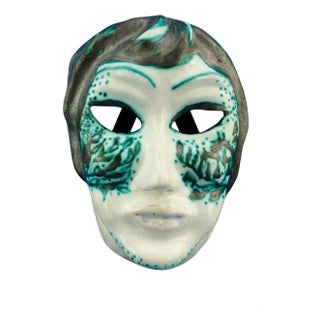 Art Deco Ceramic Mask by Olga Modigliani, Rome, Italy, 1920s For Sale
