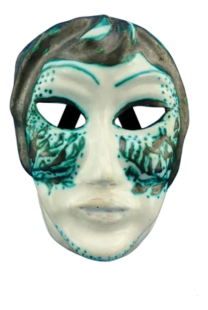 Art Deco Ceramic Mask by Olga Modigliani, Rome, Italy, 1920s