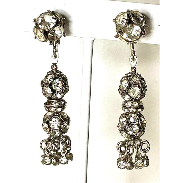 Art Deco 1930s Swarovski Dangle Clip-Back Earrings - 2 Pieces For Sale - Image 3 of 5