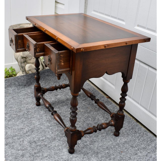 Antique Walnut Table William and Mary Style Accent Side 3 Drawers For Sale - Image 11 of 16