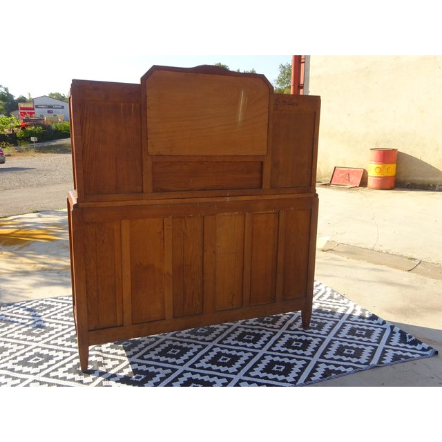 Vintage Oak Buffet with Sentry Boxes and Mirror For Sale - Image 18 of 18