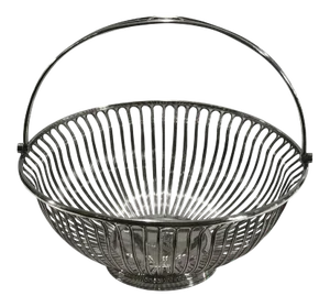 Mid 20th Century Antique Sheffield Plated Wire Work Basket