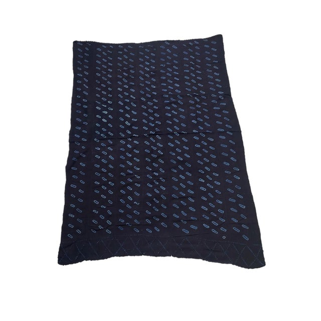 Fine Indigo Cloth - Mossi Tribe Burkina Faso 58" H by 41" W For Sale - Image 4 of 8