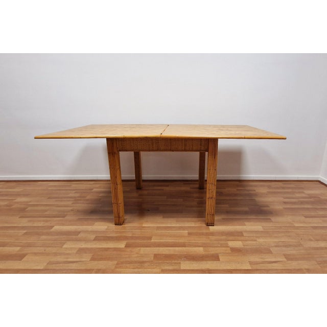 Italian Folding Table in Rattan and Bamboo , 1970s For Sale - Image 17 of 18