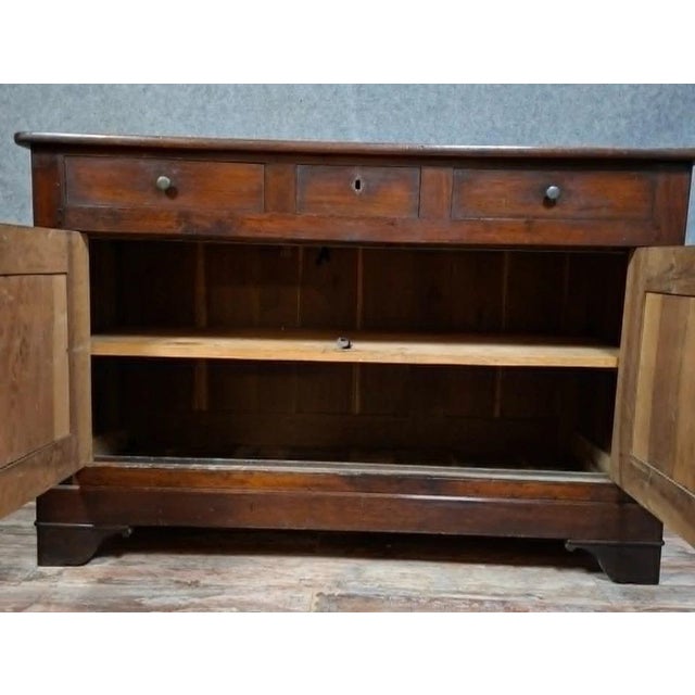 Low Louis Philippe Sideboard in Walnut, 19th Century For Sale - Image 3 of 8