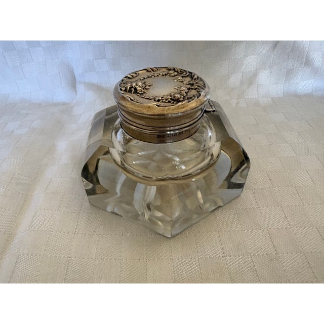 Late 19th Century Sterling Silver Topped Inkwell For Sale - Image 4 of 10