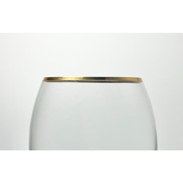 1990s Vintage Gold Rim Wine Glasses Contemporary Minimalist - Set of 6 For Sale In Dallas - Image 6 of 7