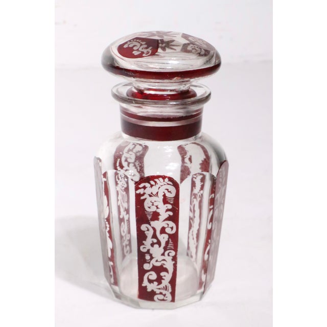 Glass Early 20th Century Bohemian Ruby to Clear Glass Preserve Jar For Sale - Image 7 of 10