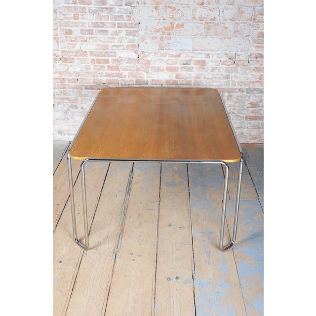 Czech Bauhaus Chrome Dining Table in Oak attributed to R. Slezák, 1930s For Sale - Image 15 of 18