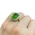 late 20th Century 18k Yellow Gold Large Peridot and Diamond Ring, , Size 6 For Sale - Image 11 of 11