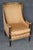Wood Pair Louis XVI Style Carved With Gilt Accent Wing Back Bergère Chairs For Sale - Image 7 of 15