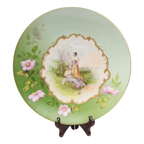 Decorative Porcelain Plate, 1890s For Sale