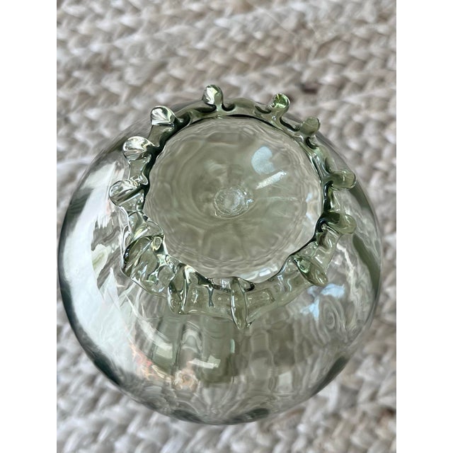 Glass Late 20th Century Juliska Hand-Blown Bubble Vase in Pear Green For Sale - Image 7 of 9