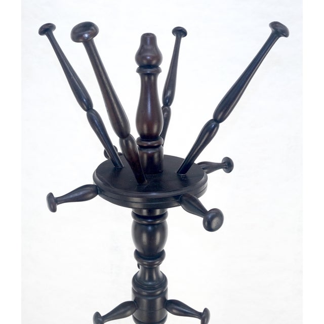 Very Fine Turned Mahogany Wood Center Floor Coat Rack Victorian MINT For Sale - Image 9 of 10