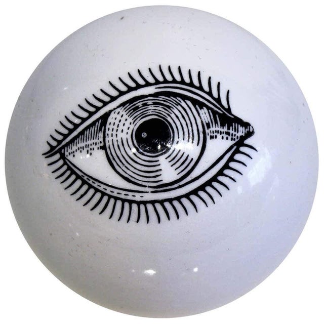 Surrealist Piero Fornasetti Ceramic Eyeball Paperweight, Italy, 1960s