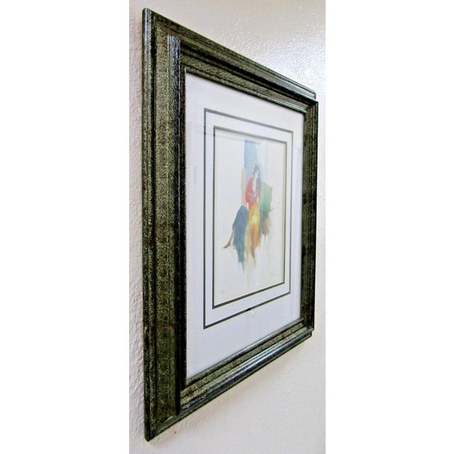 Wood 1990s Itzchak Tarkay Pencil Signed and Numbered Lithograph Seated Bohemian Woman For Sale - Image 7 of 9