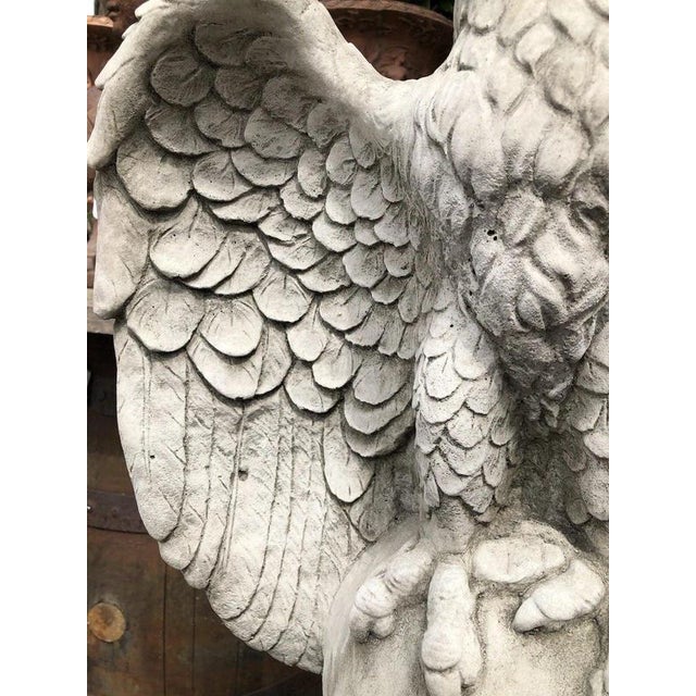Brown Large Classical Cast Stone Garden Statues, Set of 2 For Sale - Image 8 of 10