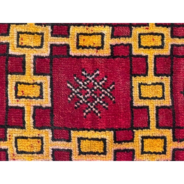 Vintage Berber Rug in Red and Yellow, 1950 For Sale - Image 11 of 14