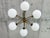 Mid-Century Modern Brass and Opaline Glass 6-Globe Chandelier, 1960s For Sale - Image 4 of 10
