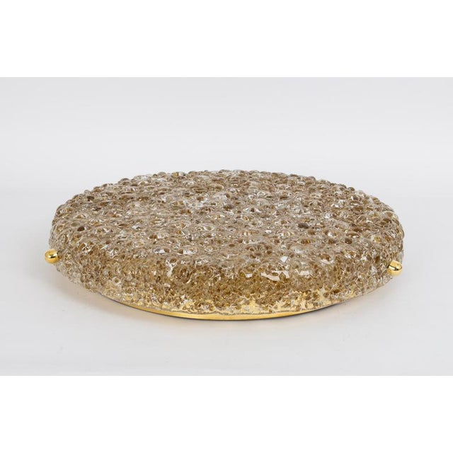Round Murano Amber Bubble Flushmount Light attributed to Hillebrand, Germany, 1970s For Sale - Image 3 of 10