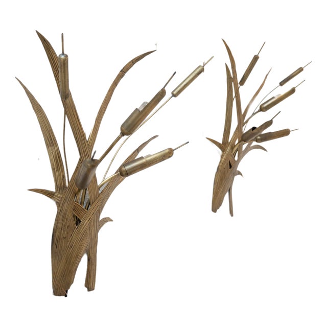 Vintage Brass Wall Lights, 1970s, Set of 2 For Sale