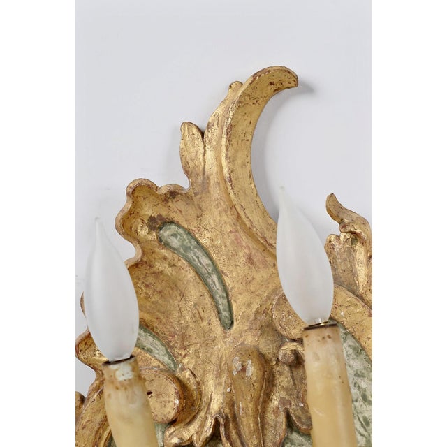 Pair 18th Century Italian Giltwood Sconces For Sale In Los Angeles - Image 6 of 11