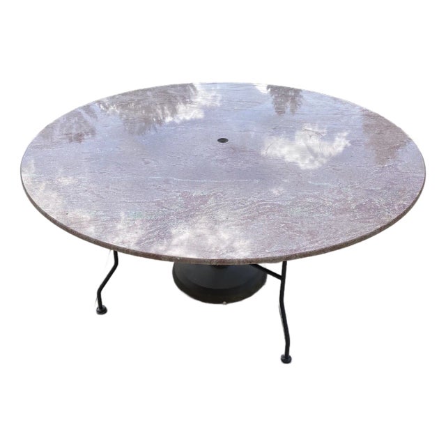 Outdoor Round Granite Table For Sale