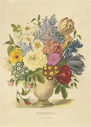 Villain, Illustration of a Flower Bouquet, 1850, Print