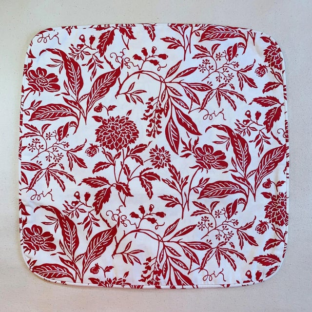 Contemporary Premier Prints MM Designs Red & White Printed Botanical Floral Leaf Leaves Pillow Covers- Set of 3 For Sale - Image 4 of 8