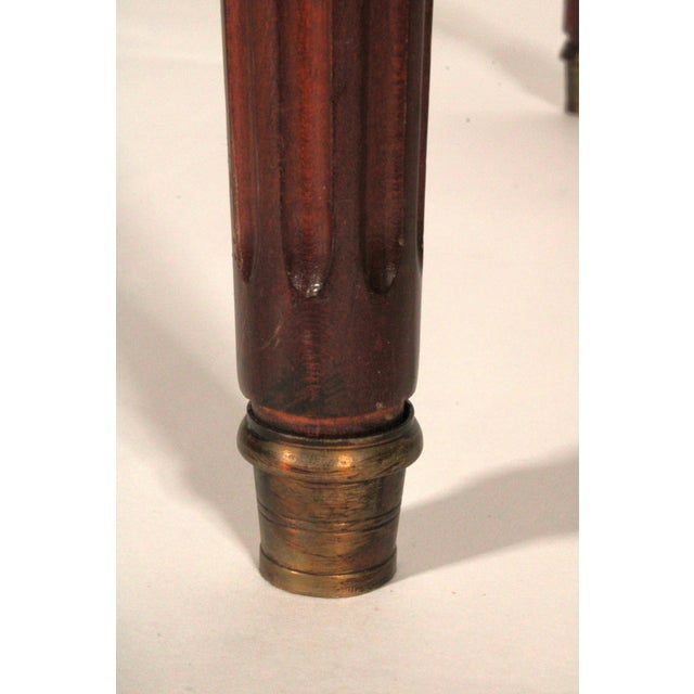 Louis XVI Style Brass Mounted Writing Table With Tooled Leather Top For Sale - Image 9 of 12